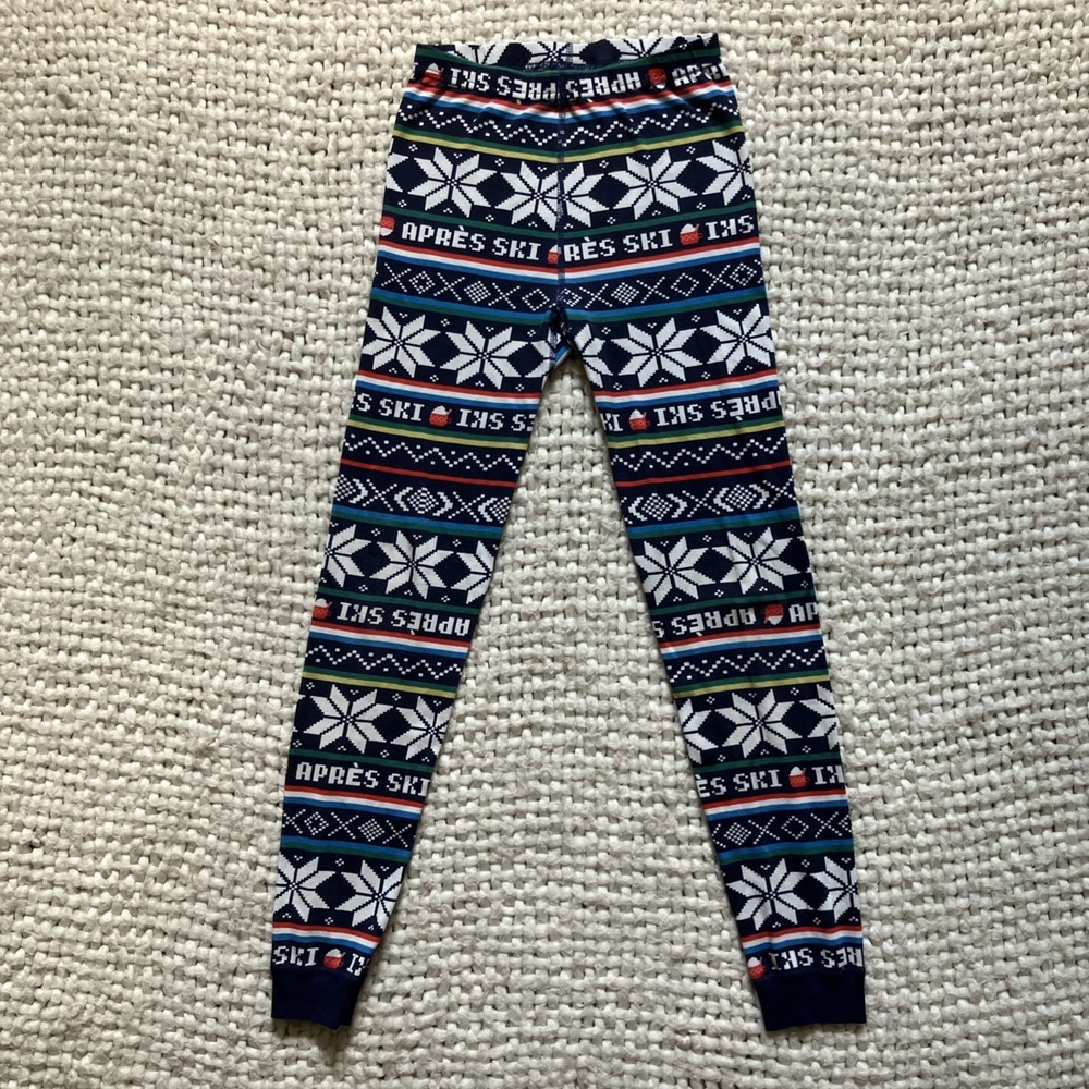 Hanna Andersson Apres Ski Snowflake Stripes‎ Print Pajama Pants Size 150cm US 12